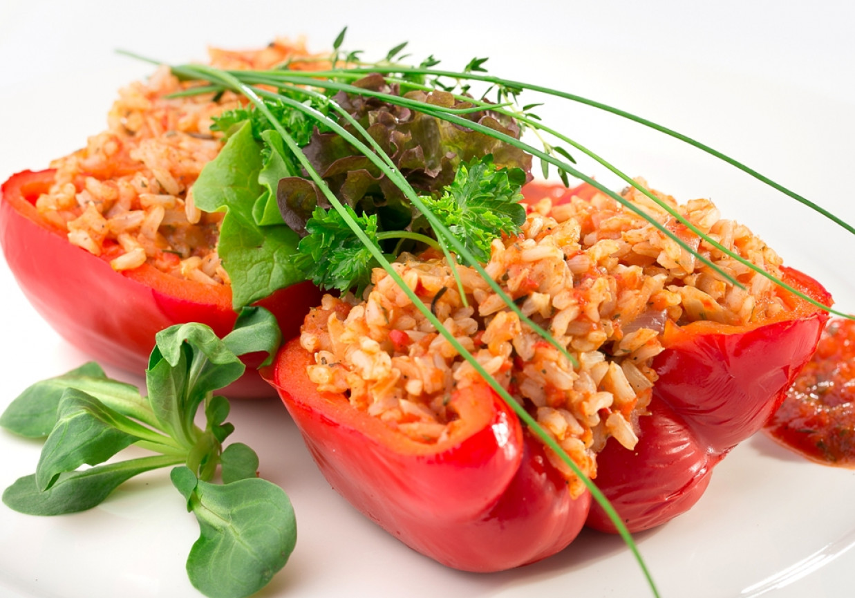 Risotto z pieczoną papryką foto