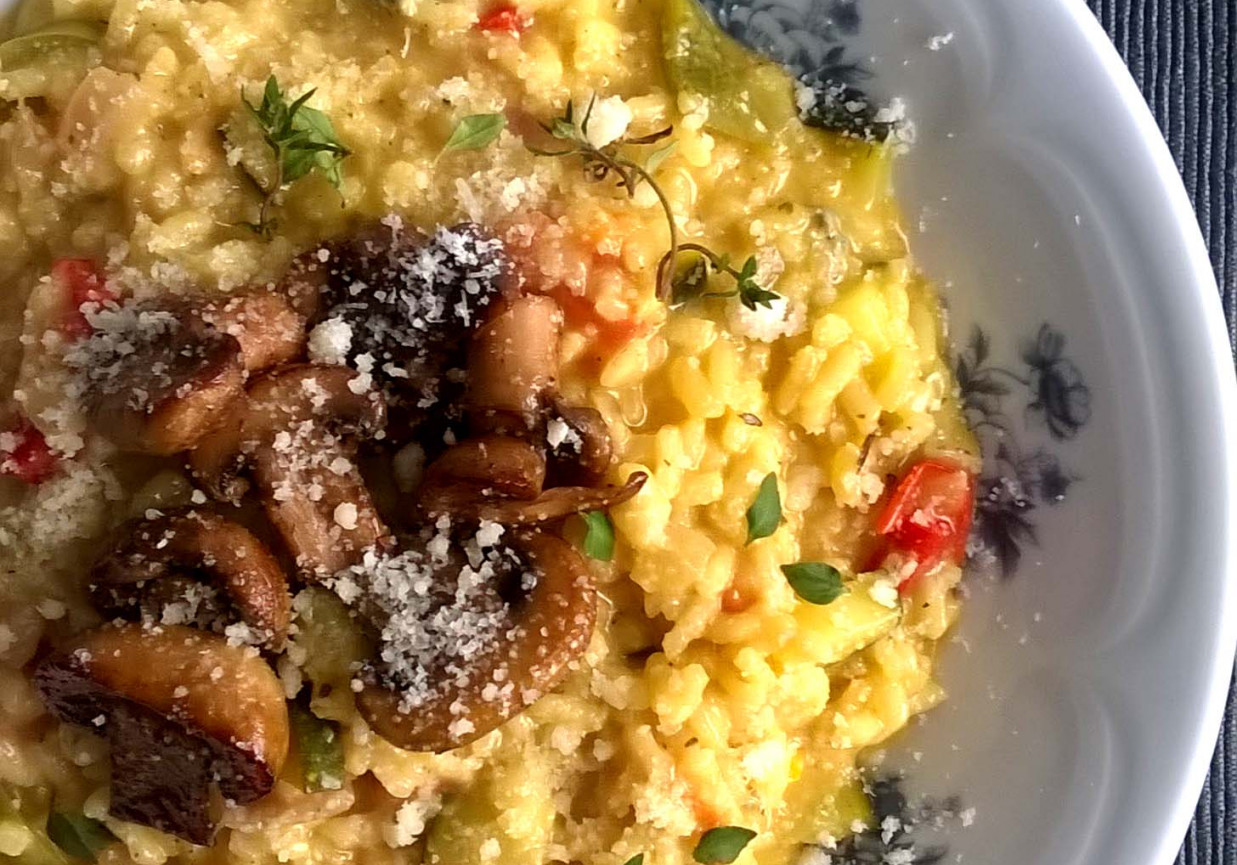 risotto z warzywami, serem i pieczarkami DoradcaSmaku.pl