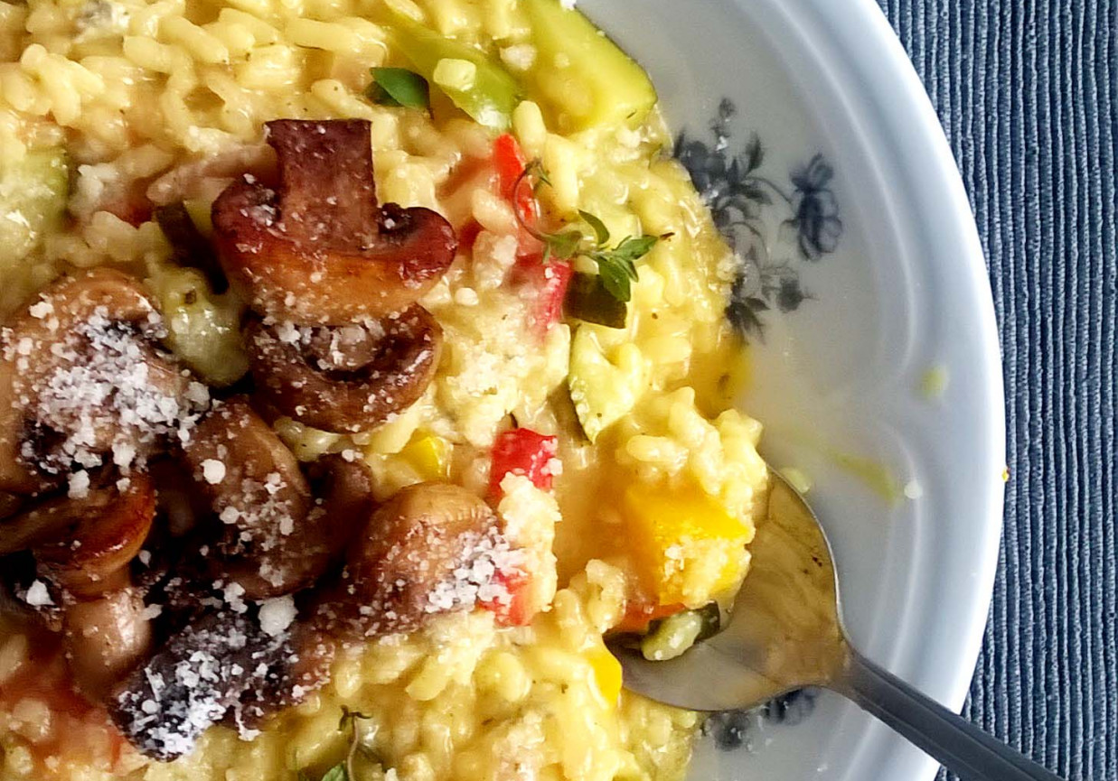 risotto z warzywami, serem i pieczarkami DoradcaSmaku.pl