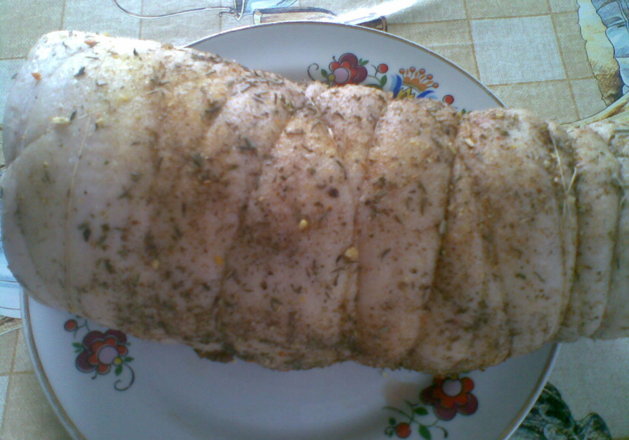 Rolada z boczku do chlebka foto