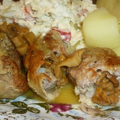 Krok 6 - Roladki wieprzowe z kurkami foto