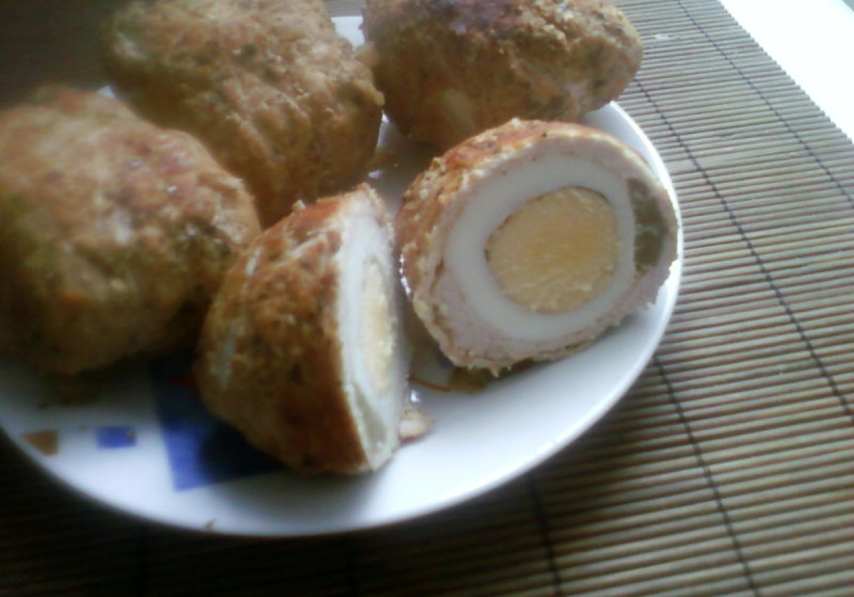 Roladki z jajkiem w sosie ziołowo  musztardowym foto