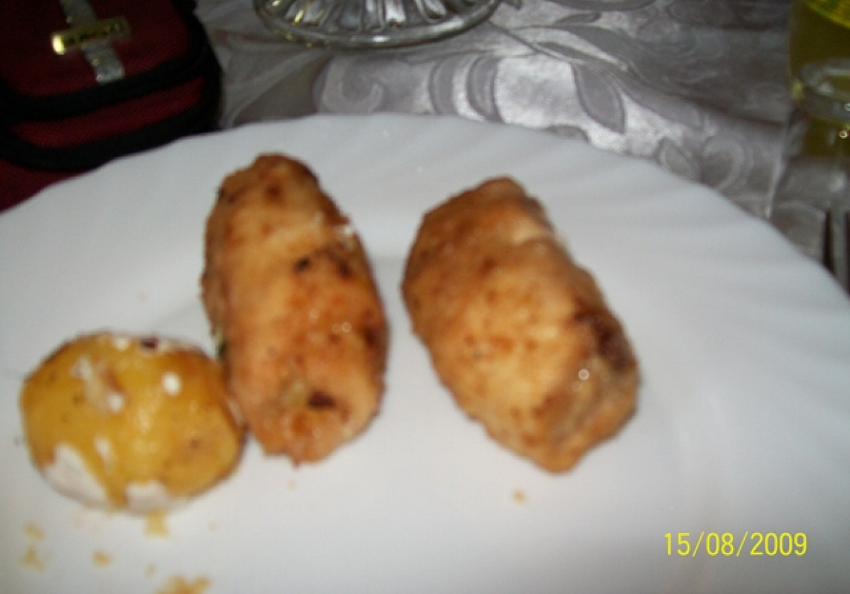 Roladki z piersi kurczaka z serem foto