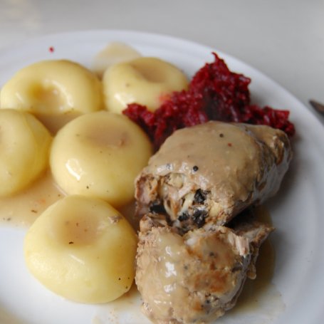 Krok 8 - Roladki z szynki z pieczarkami i serem foto