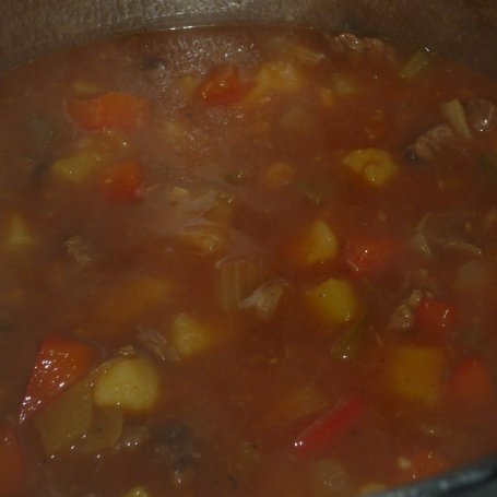 Krok 7 - Rozgrzewająca zupa mięsna  foto