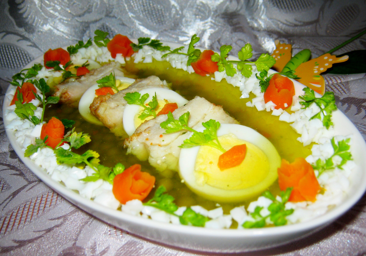 Ryba z jajkiem w galarecie foto