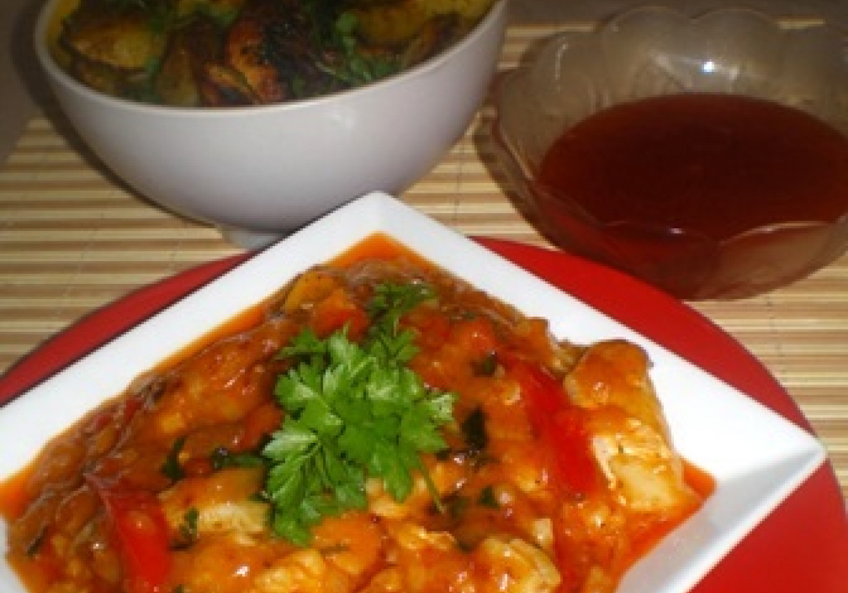 Rybne czerwone curry foto