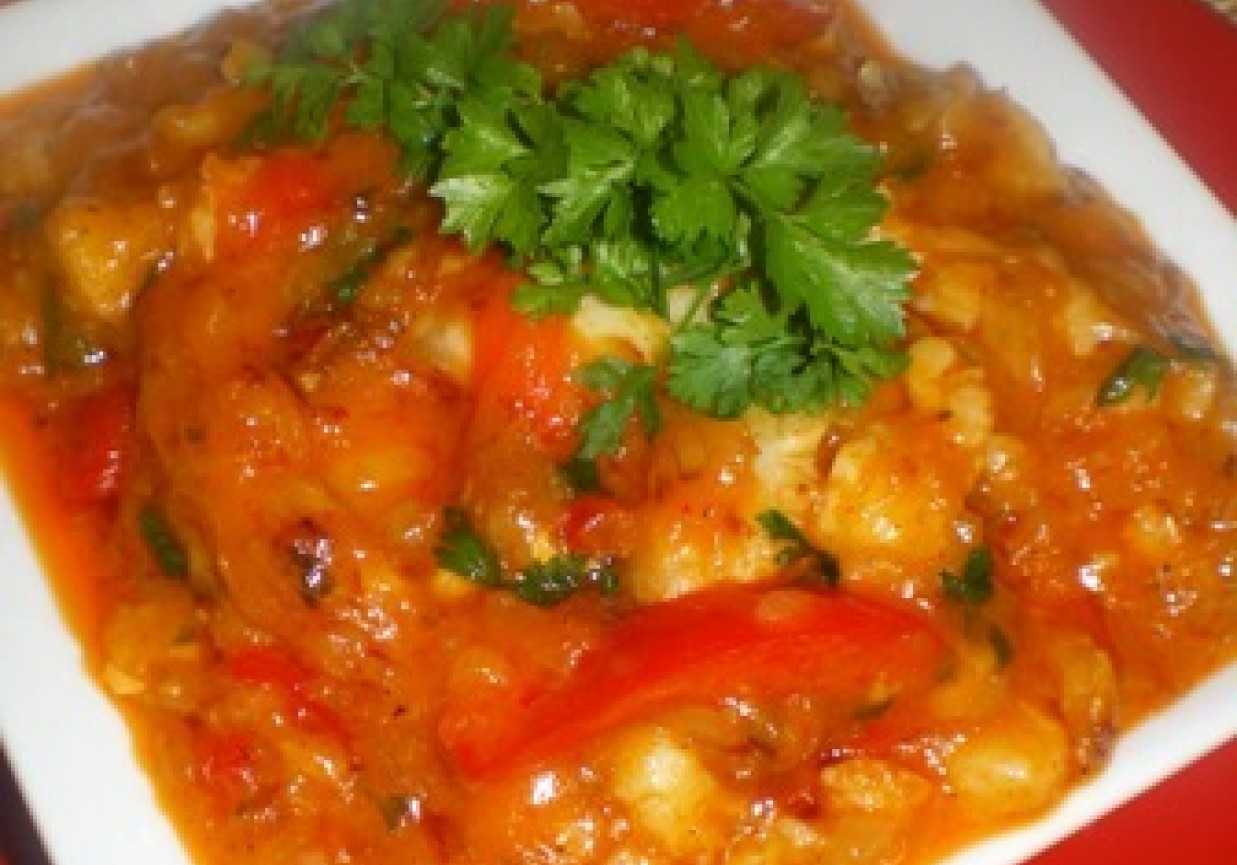 Rybne czerwone curry foto