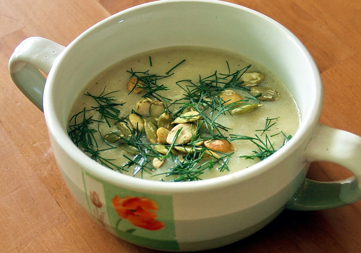 rybno-porowa zupa krem z pestkami dyni foto