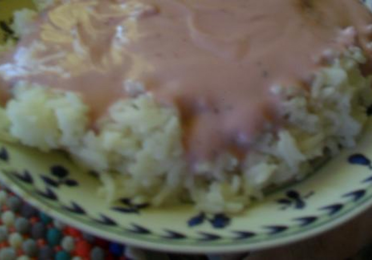 Ryż z jogurtem truskawkowym foto