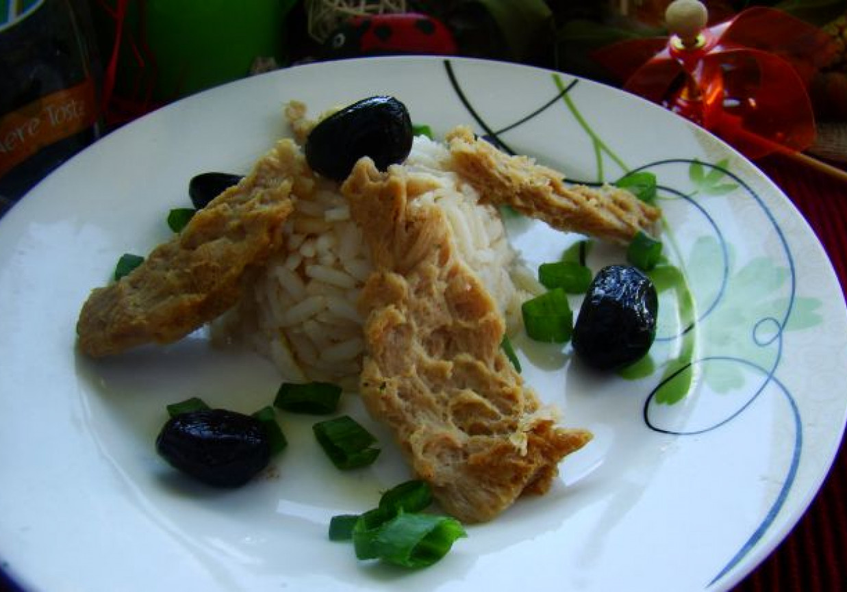 Ryż z kotletami sojowymi foto