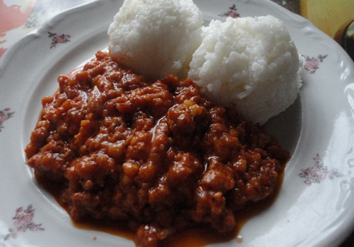 Ryż z mięsem mielonym foto