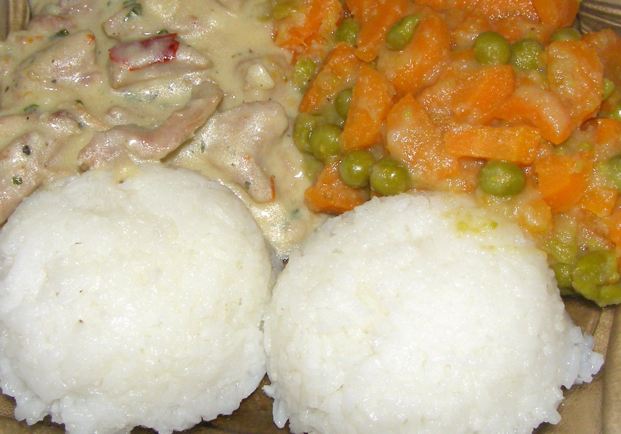 ryż z potrawką z indyka foto