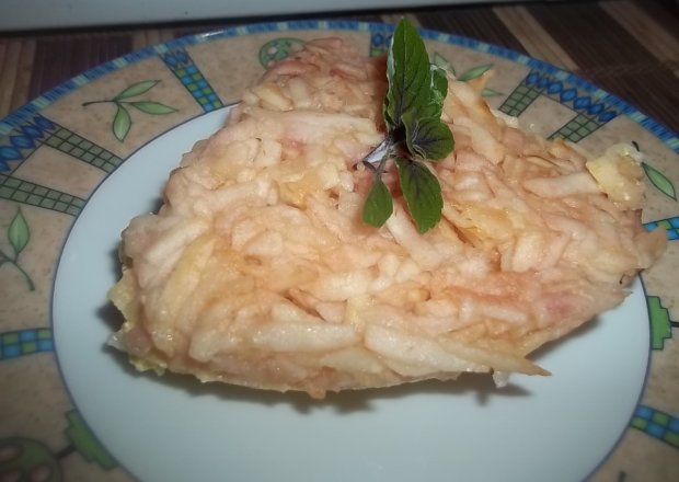 Fotografia przedstawiająca Ryż zapiekany z jabłkami i twarożkiem