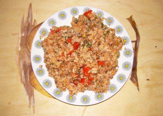 Fotografia przedstawiająca Ryżowo-gryczana zapiekanka z miesem mielonym