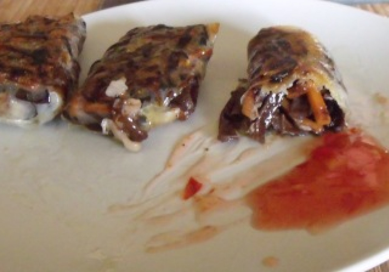 Sajgonki z kapustą i grzybami foto