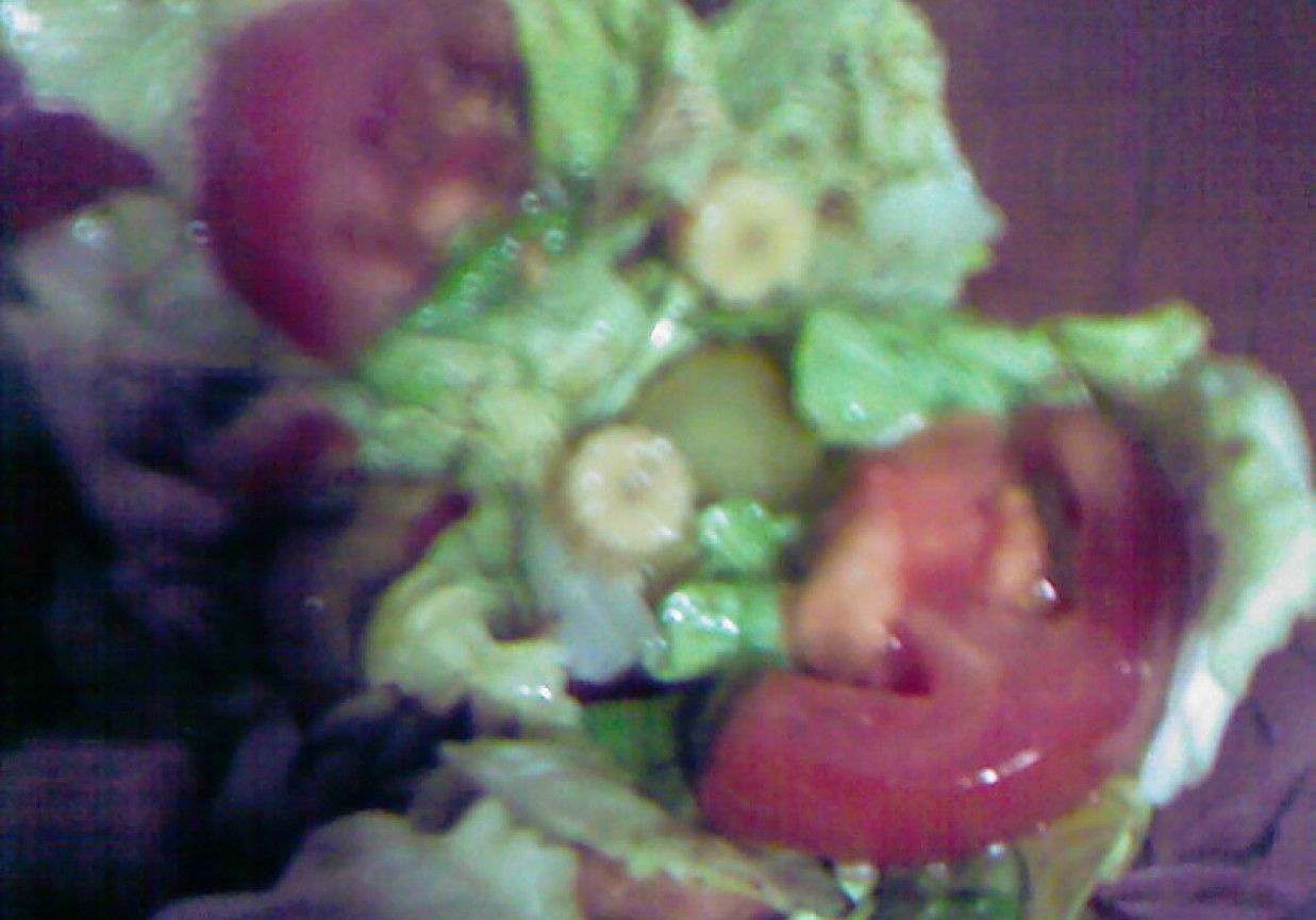 Sałata z konserwowymim warzywami foto