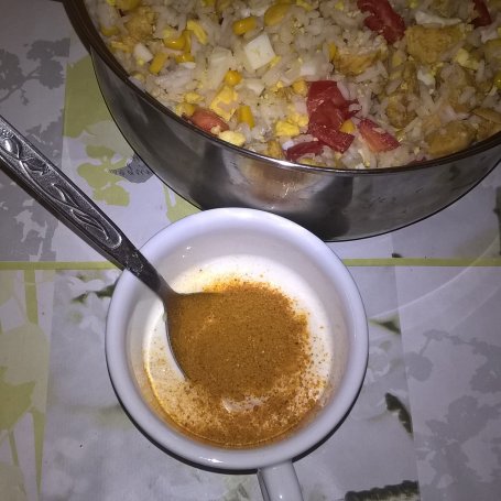 Krok 6 - Sałatka curry z kurczakiem i ryżem foto