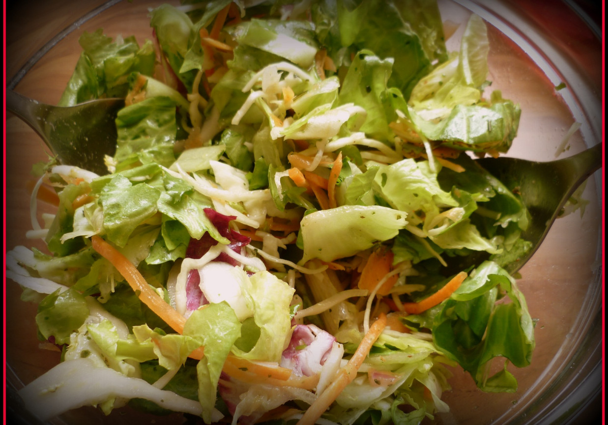 Sałatka do obiadu z mix salads foto