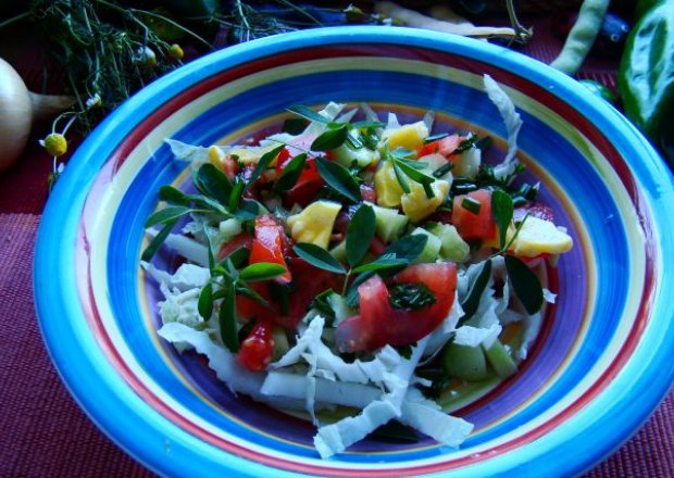 Fotografia przedstawiająca Sałatka obiadowa z lucerną