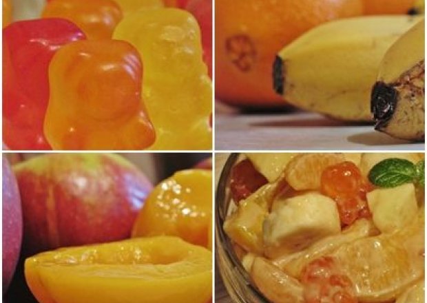 Fotografia przedstawiająca Sałatka owocowa z dulce de leche