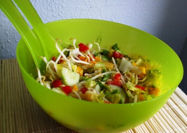 Fotografia przedstawiająca Salatka z kielkami i mango