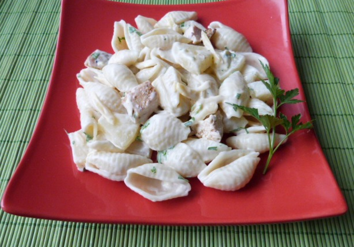 Sałatka z kurczaka z makaronem foto