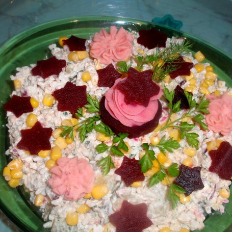 Krok 4 - Sałatka  z ryżu z tuńczykiem i gwiazdkami foto