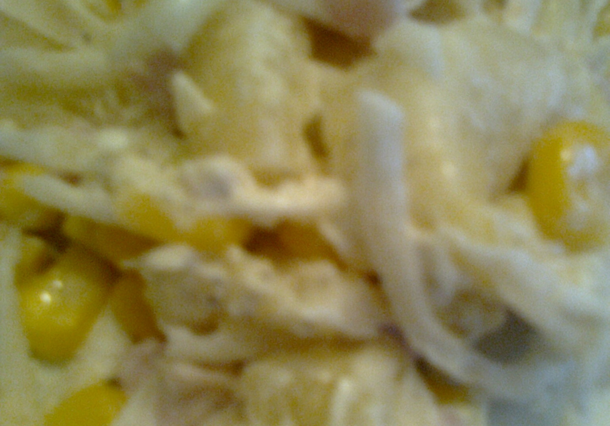 sałatka z trotelini kukurydzą, ananesem, selerelm foto