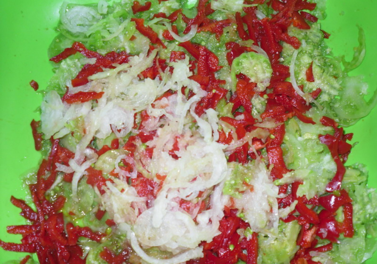 sałatka z zielonych pomidorów foto