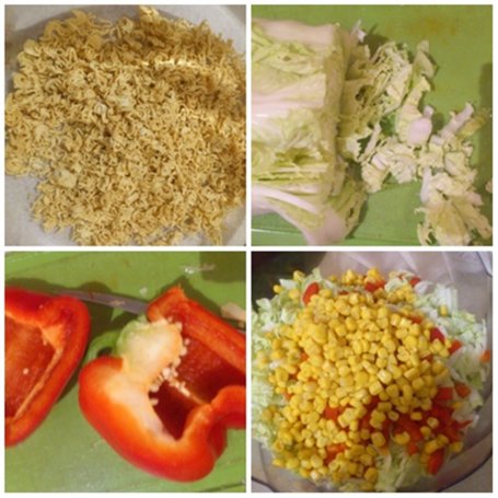 Krok 2 - Sałatka z zupek chińskich z kurczakiem i kapustą pekińską foto