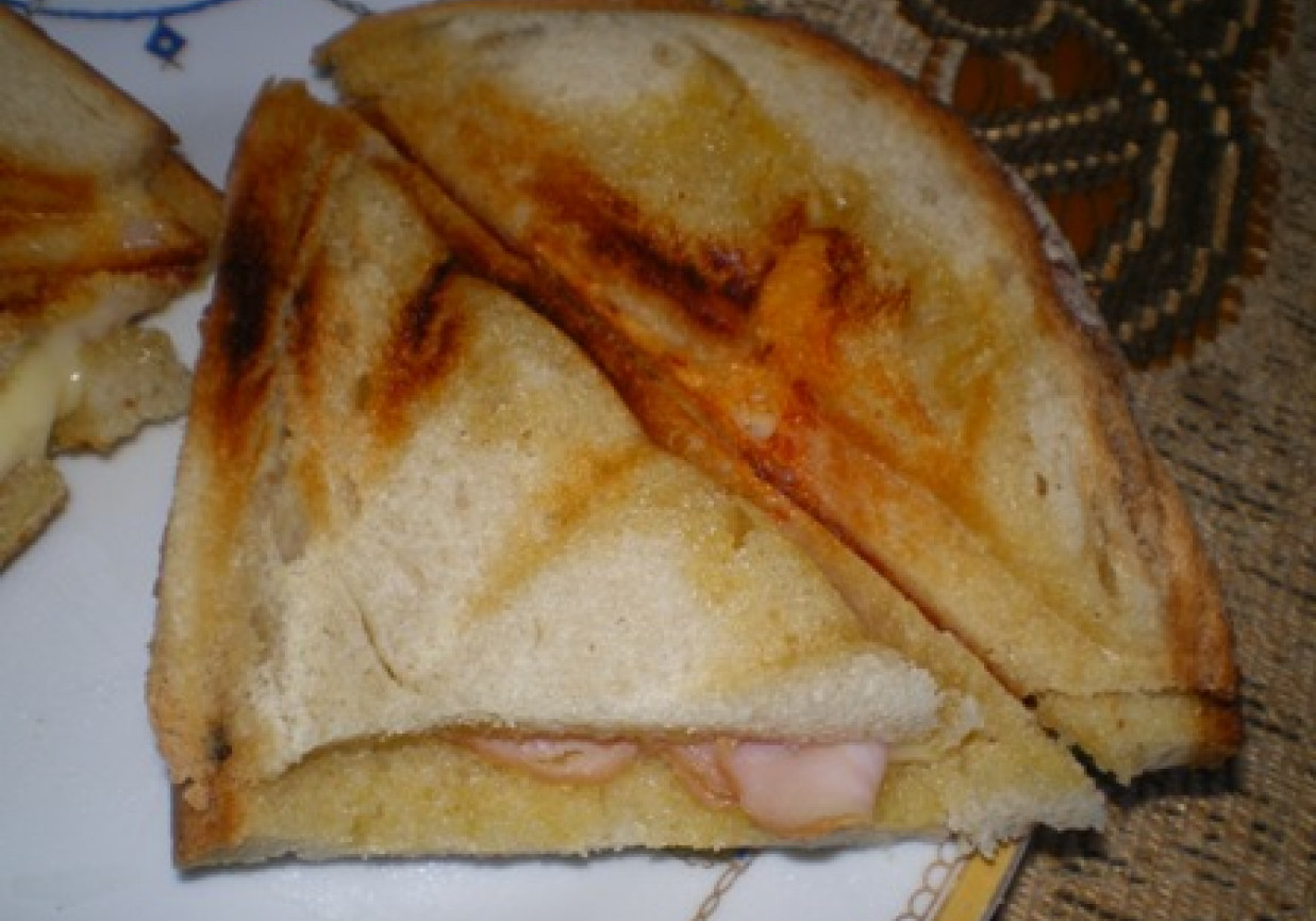 Sandwitch z serem i szynką foto