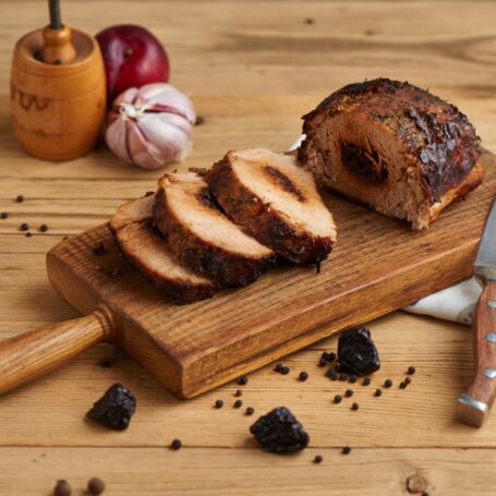 Schab ze śliwkami w rękawie pieczony foto