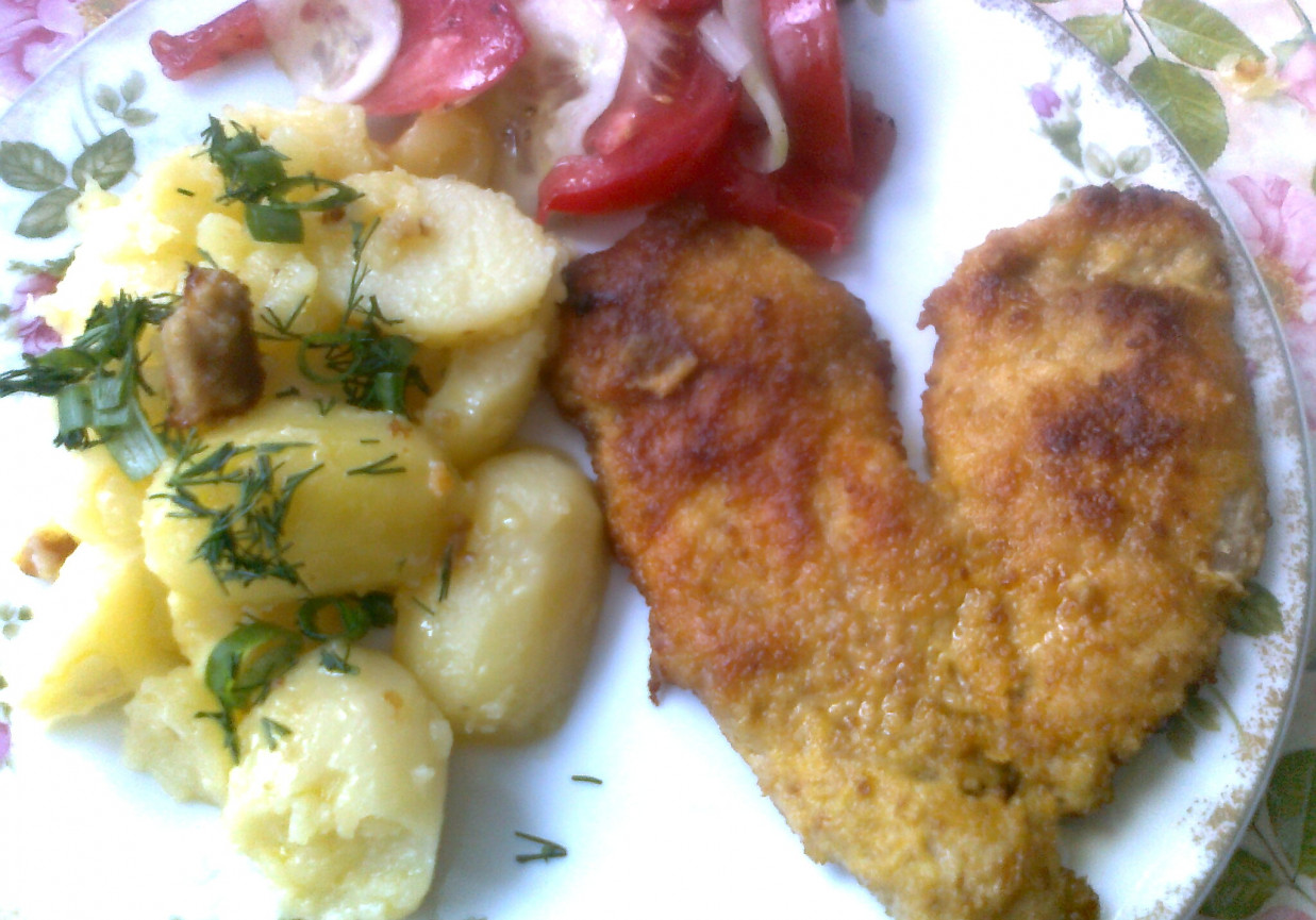 Serce z kurczaka z ziemniakami i sałatką foto