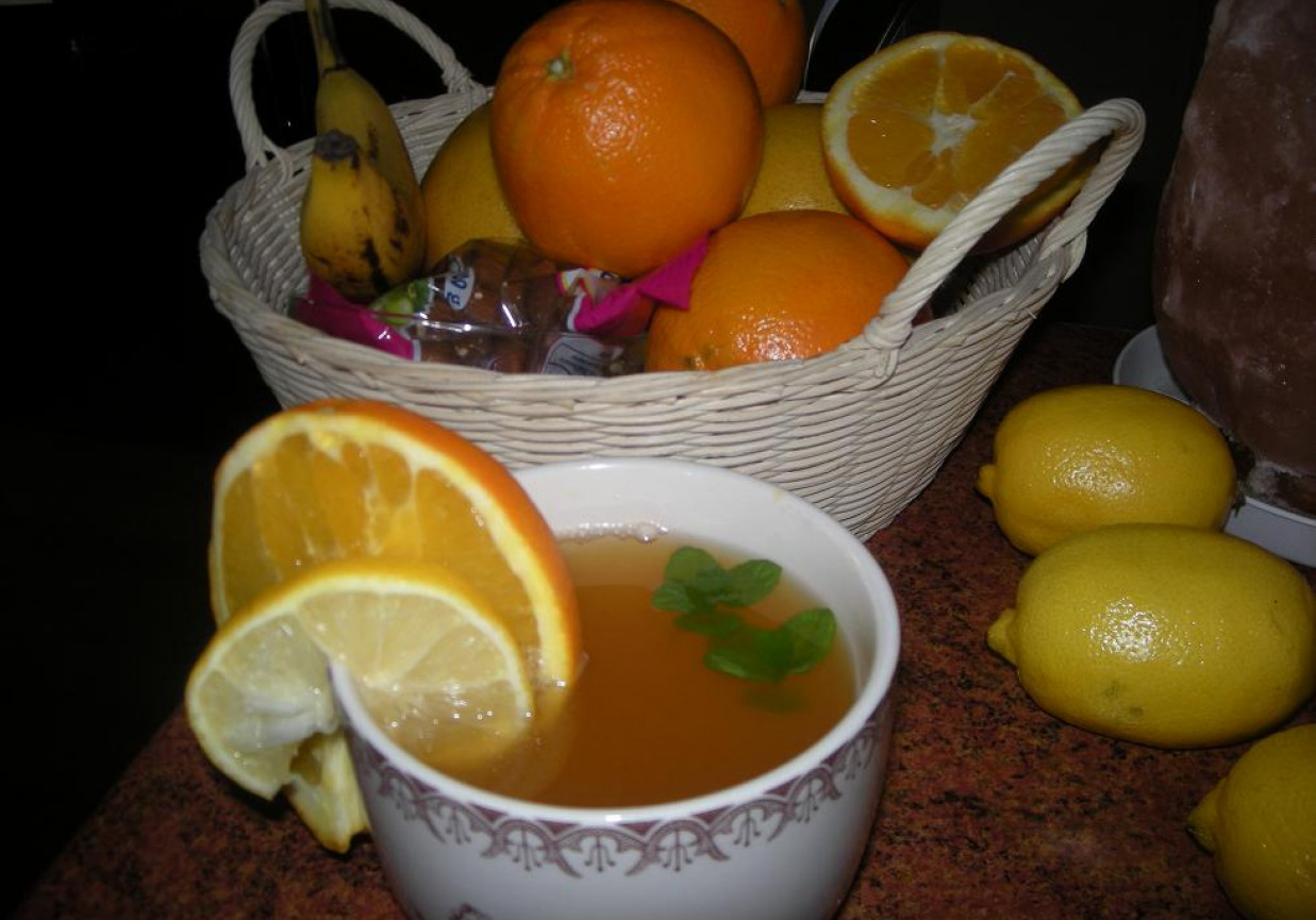 Słodziutka pomarańczowa herbatka foto