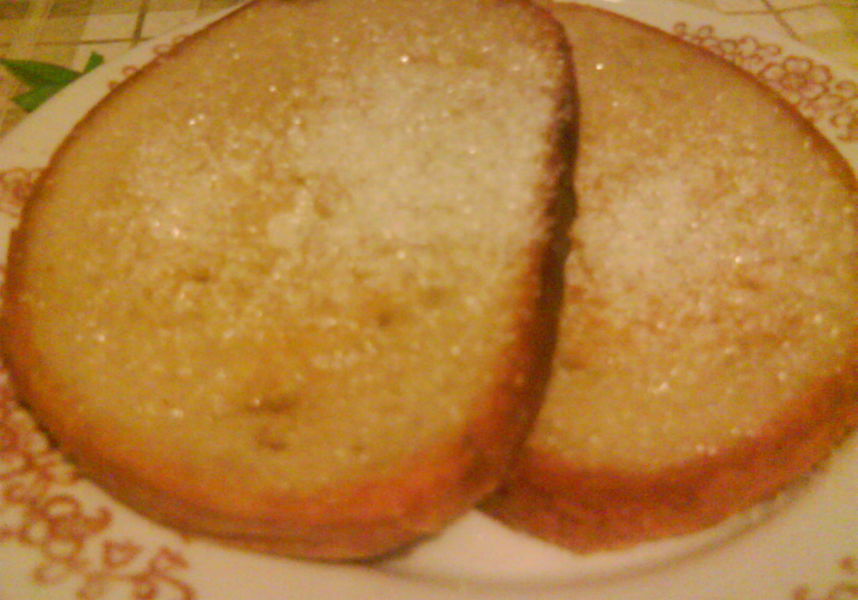 Smażony chleb z cukrem lub dżemem foto