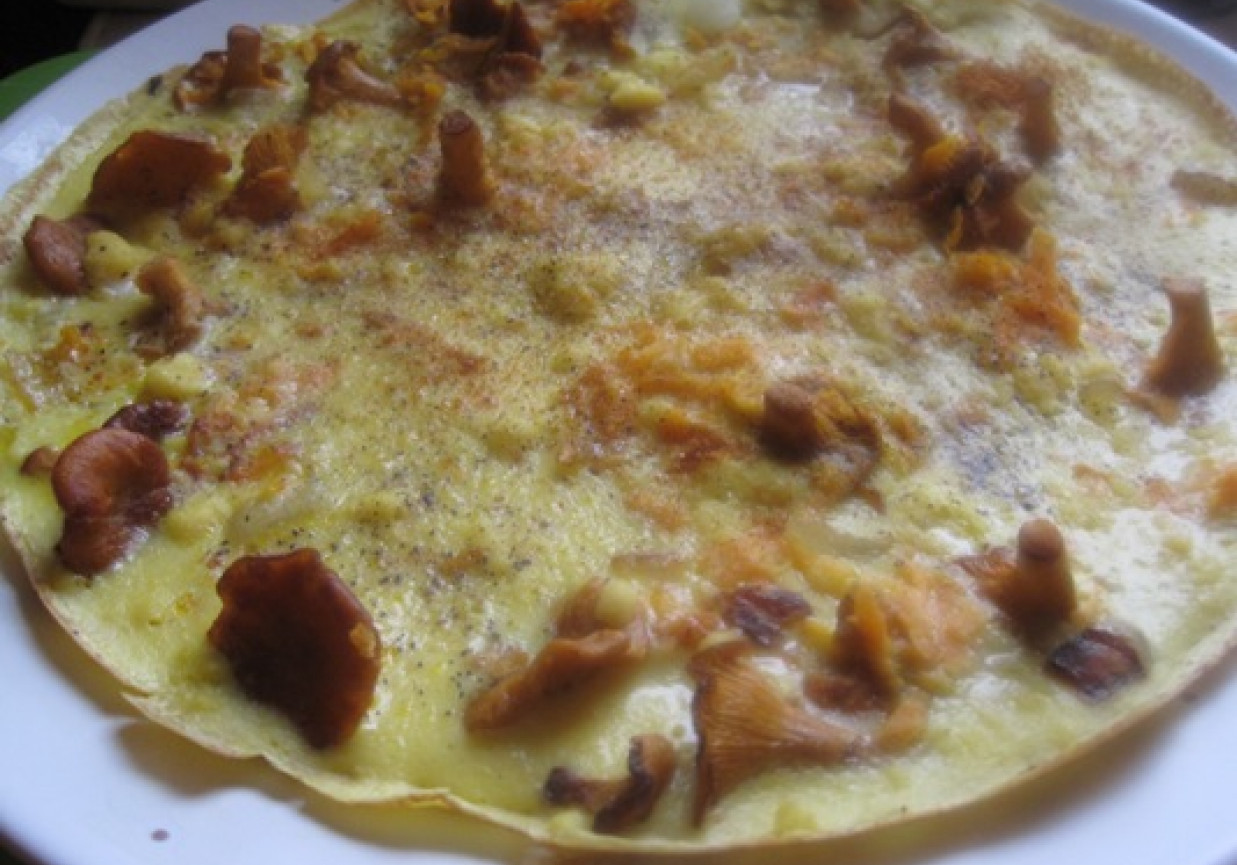 Śniadaniowy omlet z marchewką i kurkami foto