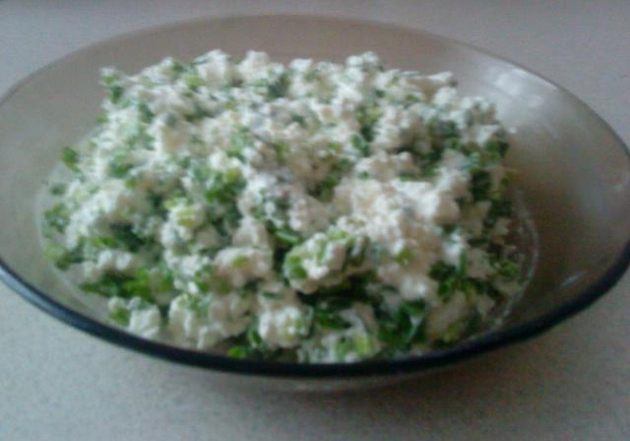 Śniadanko na biało-zielono foto