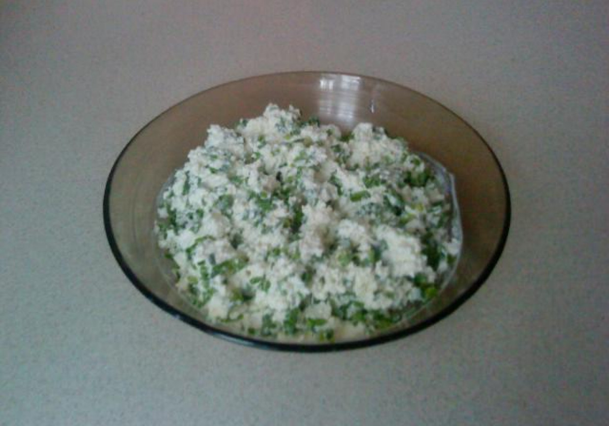 Śniadanko na biało-zielono foto