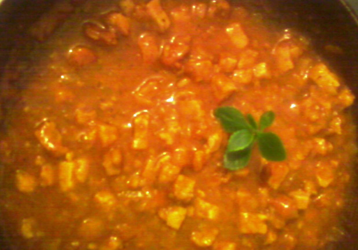 Sos do spaghetti z kotletem schabowym foto