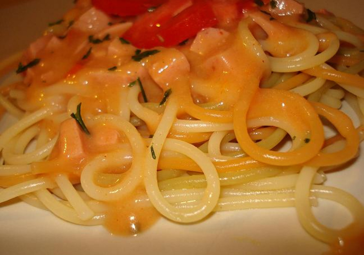 Spagetti w kremowym sosie z mascarpone foto
