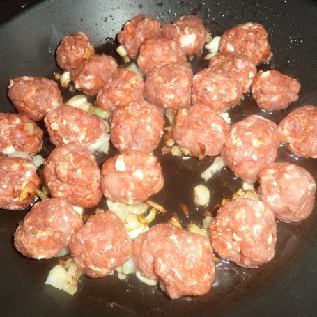 Krok 3 - Spagetti z mięsnymi kulkami i mini Mozzarelką :) foto