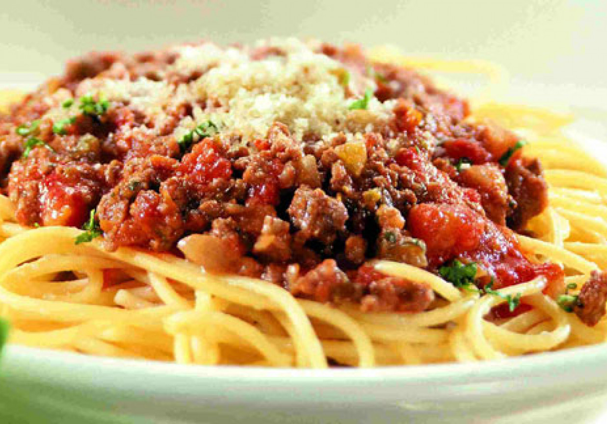 Spaghetti z sosem bolognese foto