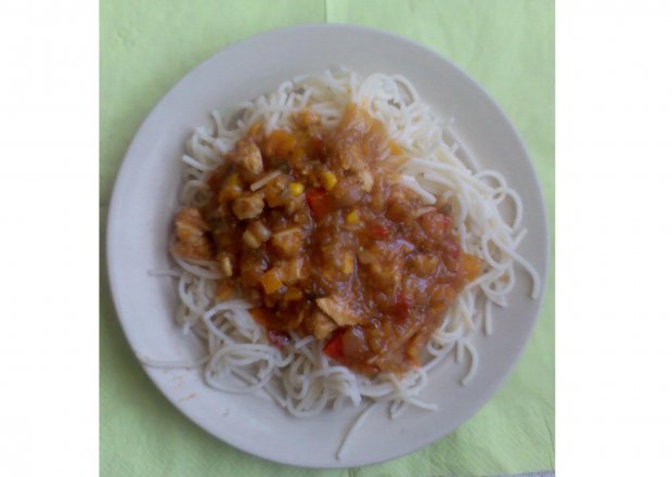 Fotografia przedstawiająca Spaghetii z sosem grzybowym