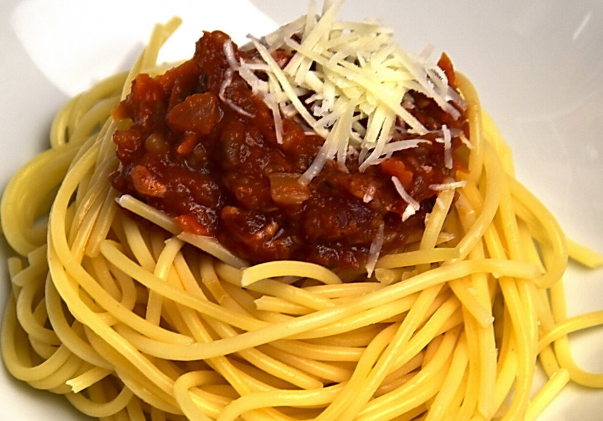 Spaghetti à la bolognese (bezmięsne) foto