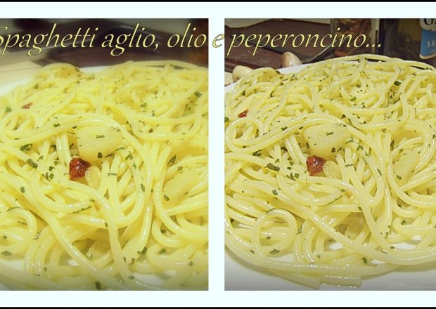 Fotografia przedstawiająca Spaghetti aglio, olio e peperoncino
