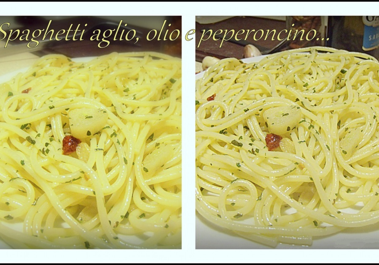 Spaghetti aglio, olio e peperoncino foto