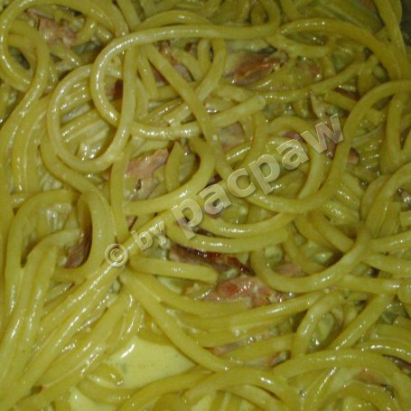 Krok 10 - Spaghetti carbonara z polędwicą łososiową foto