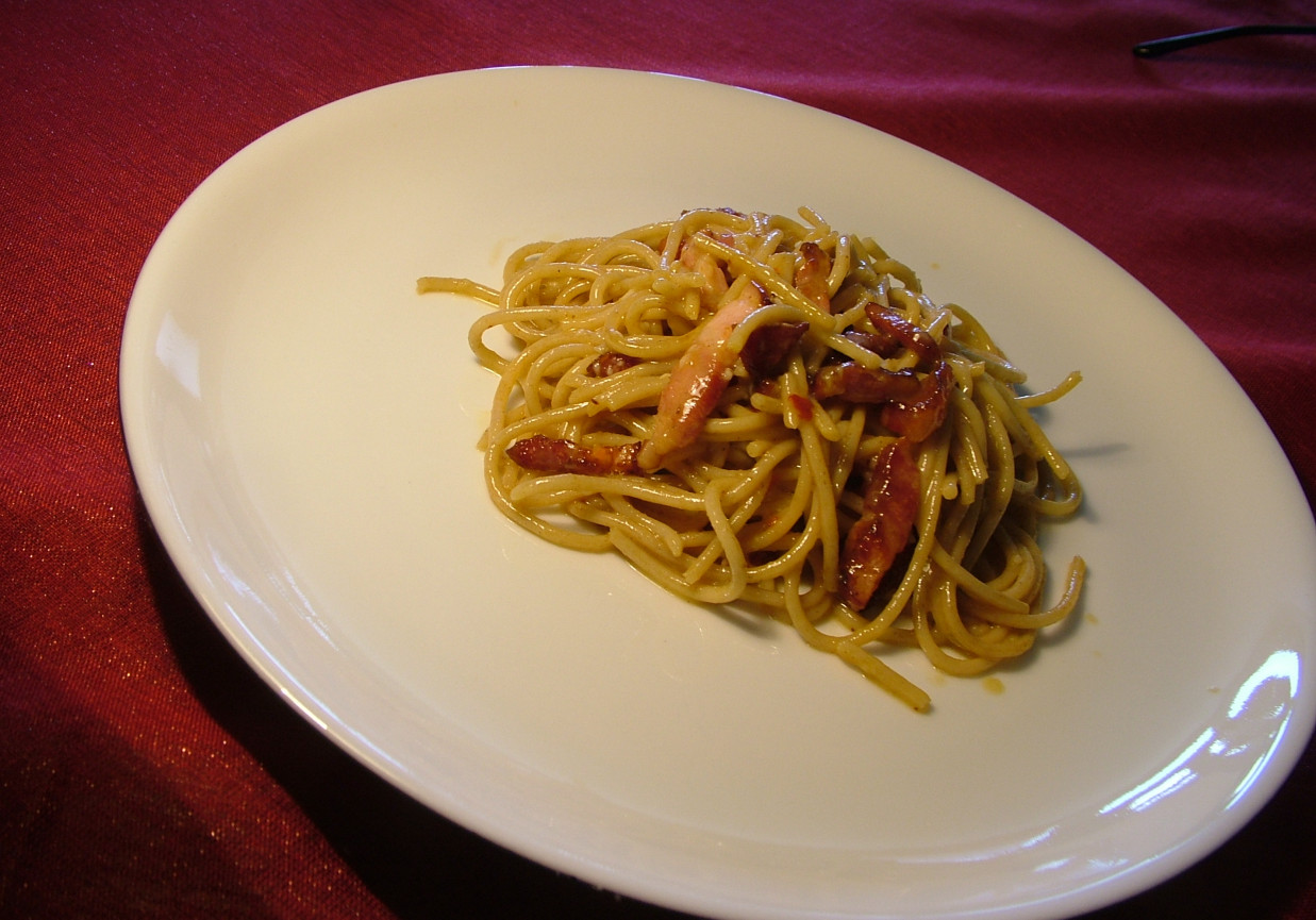 Spaghetti carbonara foto