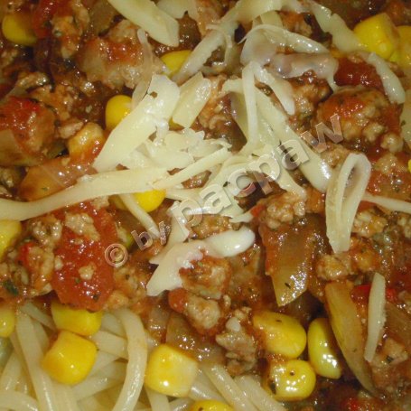 Krok 14 - Spaghetti mięsne z kukurydzą foto